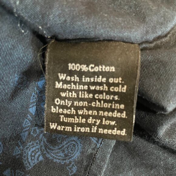 Rock & Republic Short-Sleeve, Button-Down Shirt, Blue Paisley Print, Size XL - Picture 5 of 6